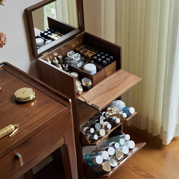 Wooden movable cosmetics vertical storage cabinet - Image 3