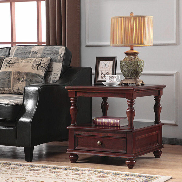 Retro solid wood side table sofa table - Image 5