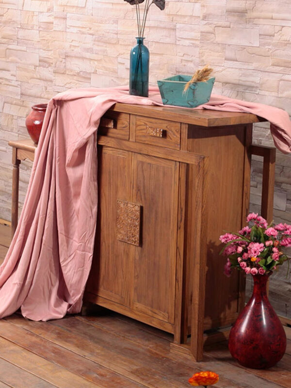 Elm Wood Shoe Cabinet - Image 2