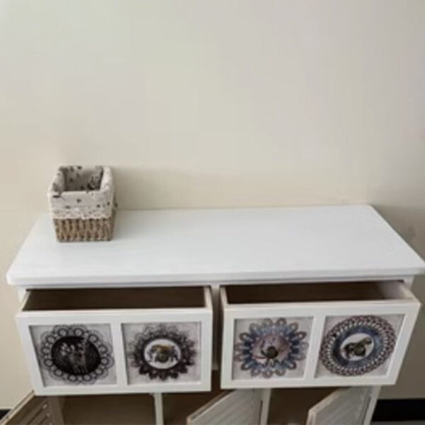 Solid Wood Double Door Shoe Cabinet - Image 2