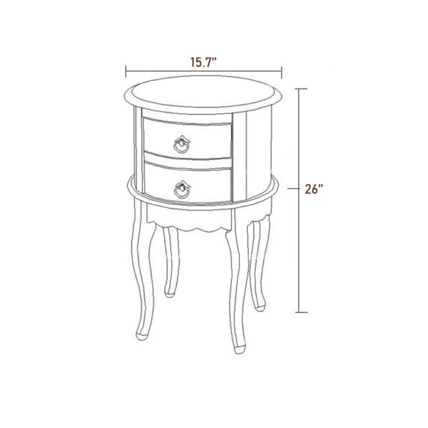 Four-Legged Round End Table - Image 5