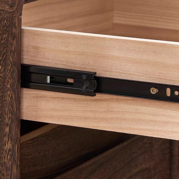 Solid Wood Floor Standing Nightstand with 2 Drawers - Image 5