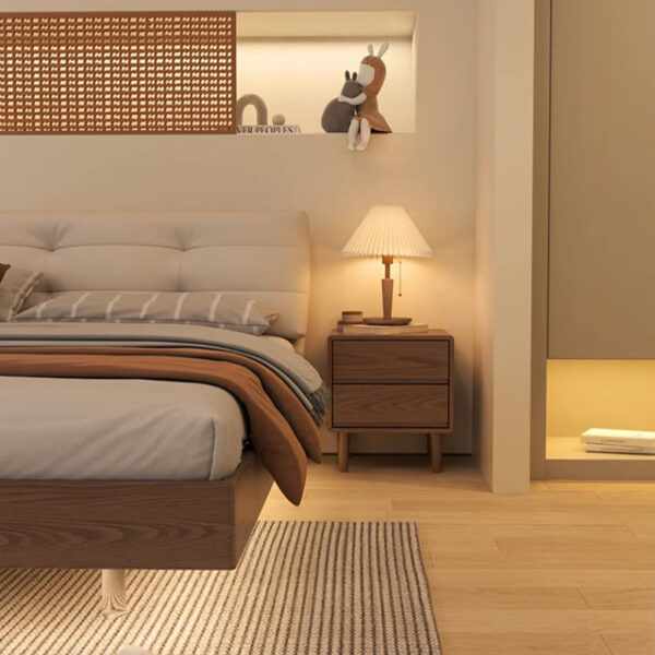 Simple Double Drawer Nightstands - Image 6