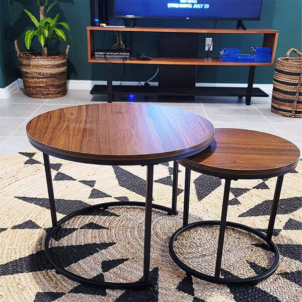 Industrial style iron round table - Image 8