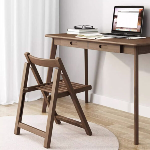 Solid Wood Foldable Backrest Dining Chair - Image 14