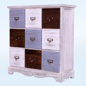 Simple Retro Nine Drawers Storage Cabinet