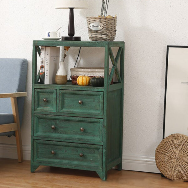 Retro Four Drawer Storage Cabinet - Image 9