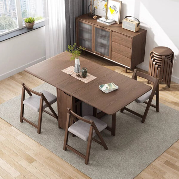 Solid Wood Foldable Backrest Dining Chair - Image 25