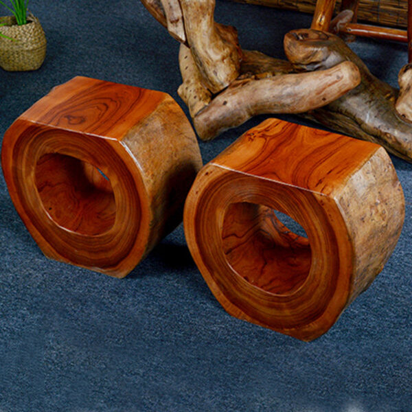 Round Wooden Pier Stool - Image 2