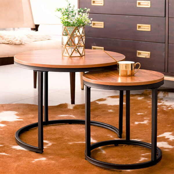 Industrial style iron round table - Image 9