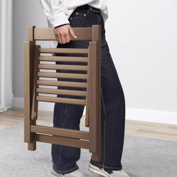 Solid Wood Foldable Backrest Dining Chair - Image 15