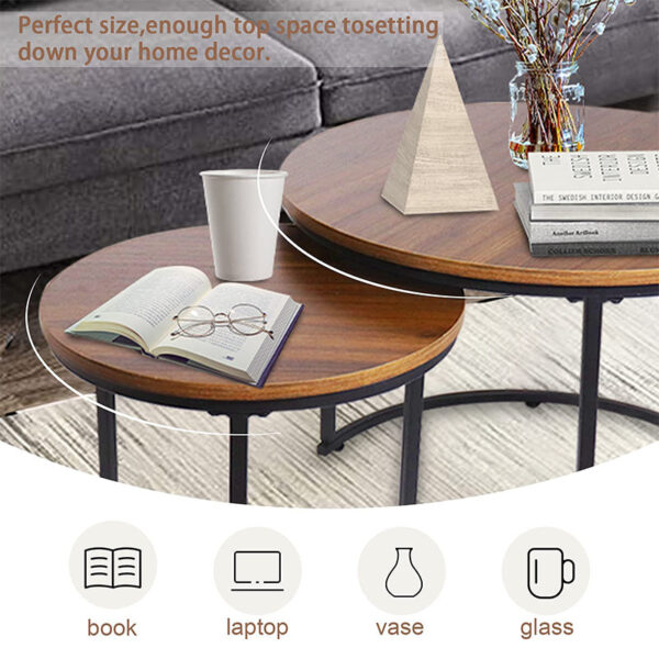 Industrial style iron round table - Image 3
