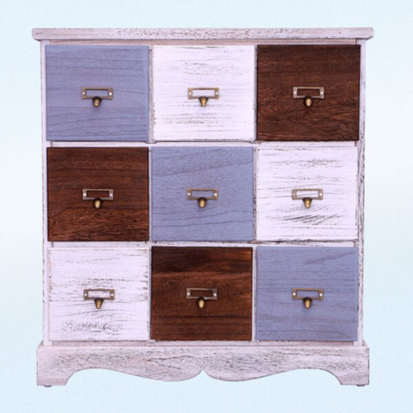 Simple Retro Nine Drawers Storage Cabinet - Image 4