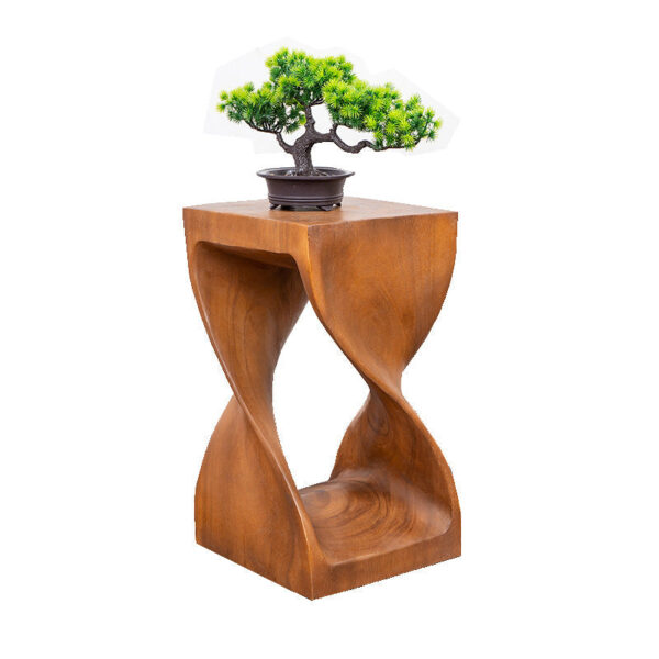 20'' Tall Solid Wood Abstract End Table - Image 4