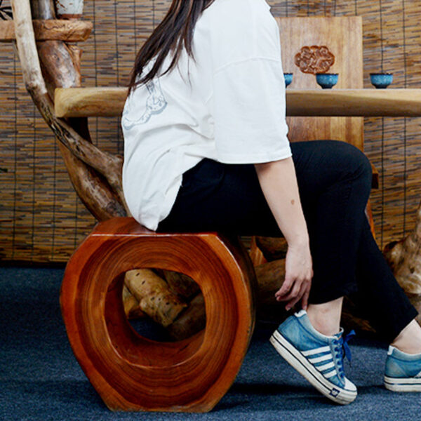 Round Wooden Pier Stool - Image 10