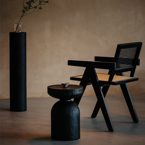 Black Geometric Decorative End Table - Image 2