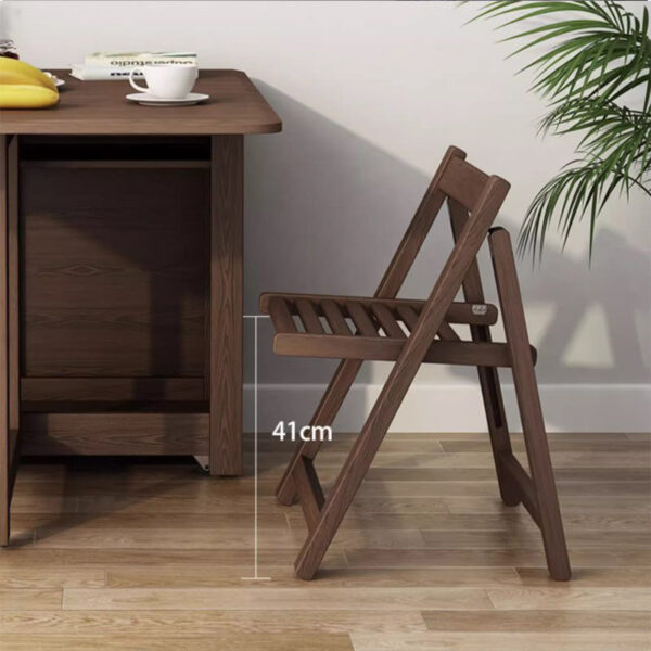 Solid Wood Foldable Backrest Dining Chair - Image 11