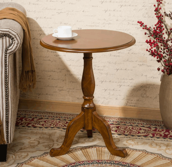 Solid wood round side table - Image 3