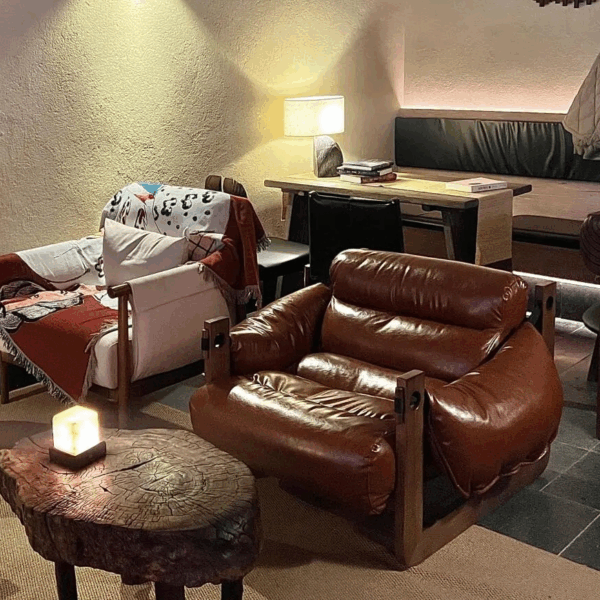 Luxurious Reclining Lounge Chair – Genuine Leather with Oak Frame - Image 3