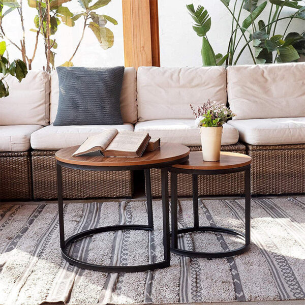 Industrial style iron round table - Image 5