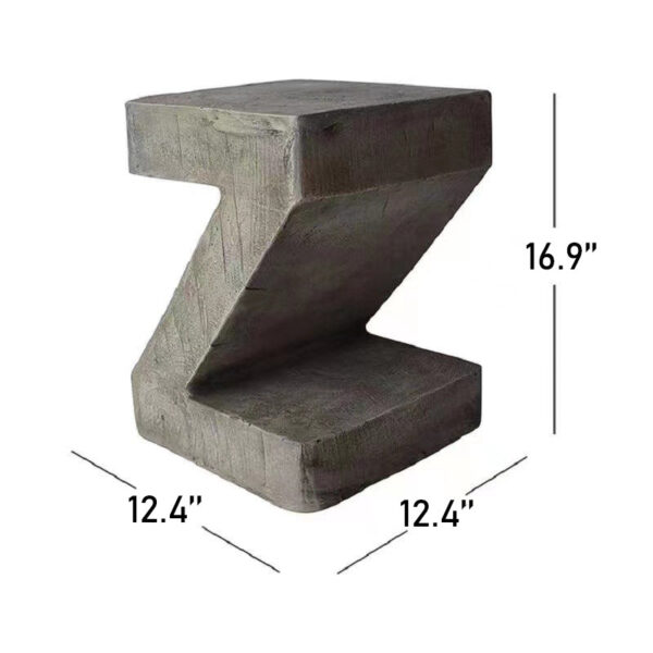 Z-Shaped Lightweight Concrete End Table - Image 6