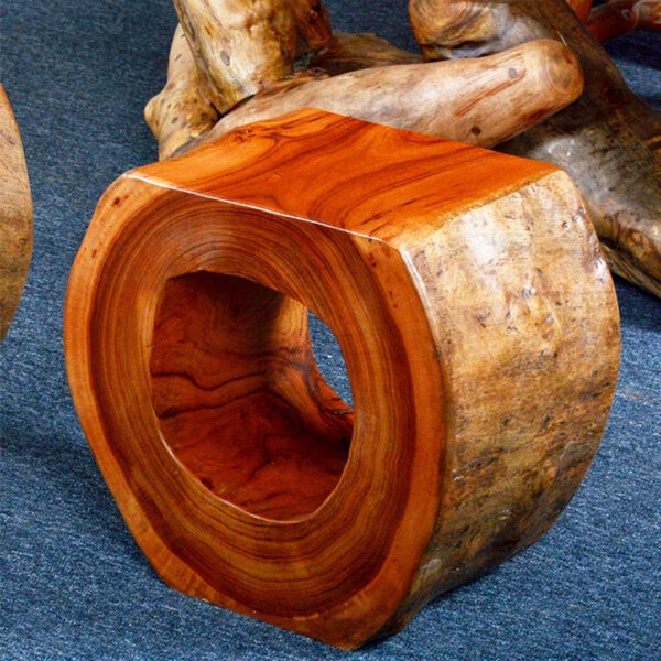 Round Wooden Pier Stool - Image 3
