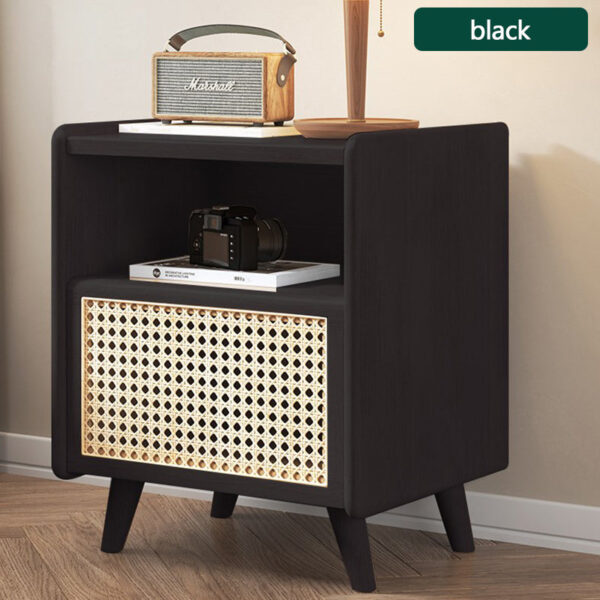 Solid Wood Rattan Nightstands - Image 3