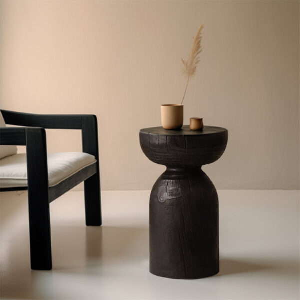 Black Geometric Decorative End Table - Image 3