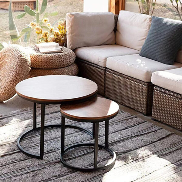 Industrial style iron round table - Image 10