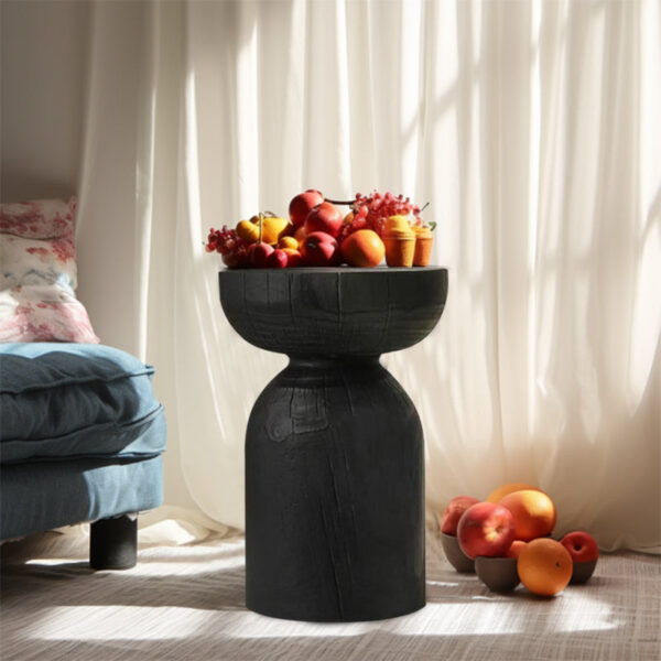 Black Geometric Decorative End Table - Image 4
