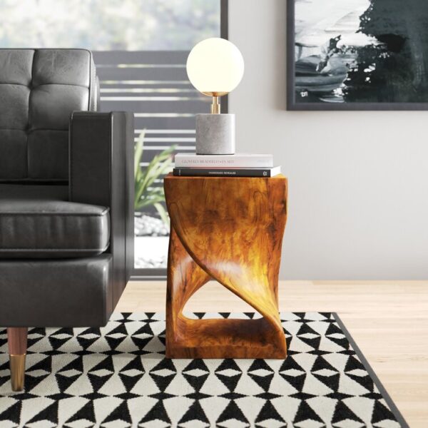 20'' Tall Solid Wood Abstract End Table - Image 7