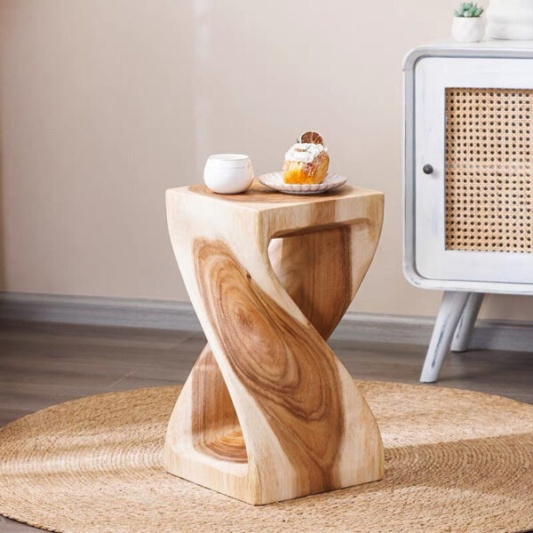 20'' Tall Solid Wood Abstract End Table - Image 10