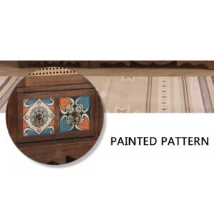 Solid Wood Rattan Two Drawer Storage Cabinet