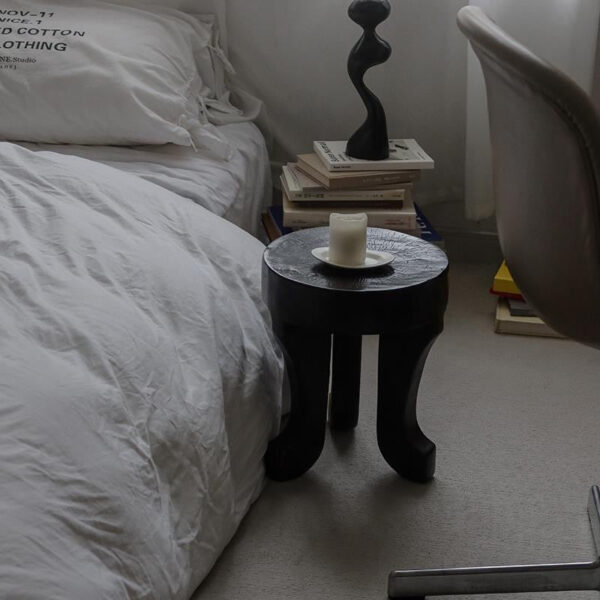 Solid Wood Oval Low Stool - Octopus-Shaped Side Table - Image 4