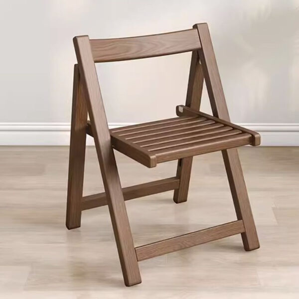 Solid Wood Foldable Backrest Dining Chair - Image 5