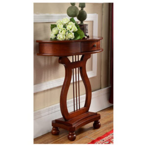 Semi-Circular Wooden Console Table
