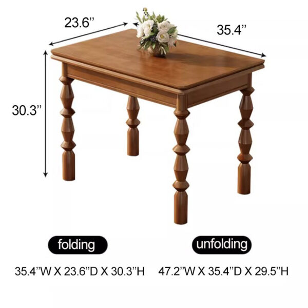 Retro Foldable Square Table - Image 3