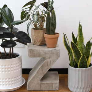 Z-Shaped Lightweight Concrete End Table