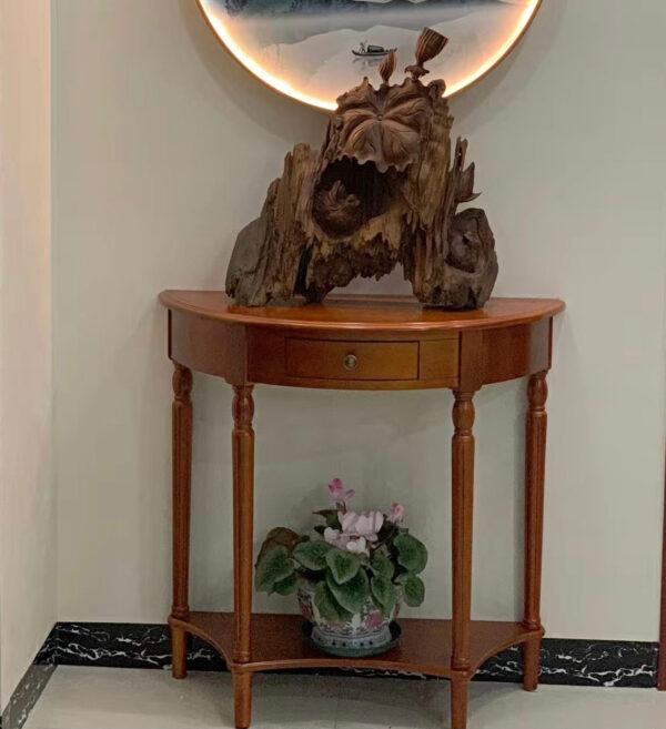Half round solid wood porch table - Image 9