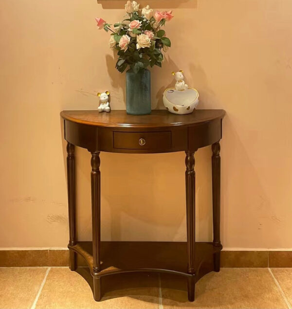 Half round solid wood porch table - Image 8