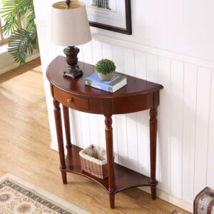 Half round solid wood porch table