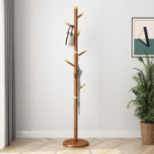 Solid wood coat rack