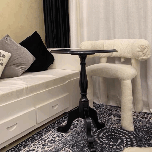 Solid wood round side table - Image 2