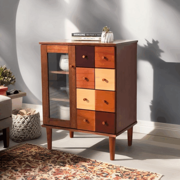 Colorful Solid Wood Storage Cabinet - Image 6