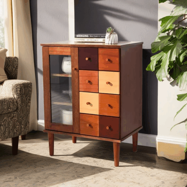 Colorful Solid Wood Storage Cabinet - Image 3