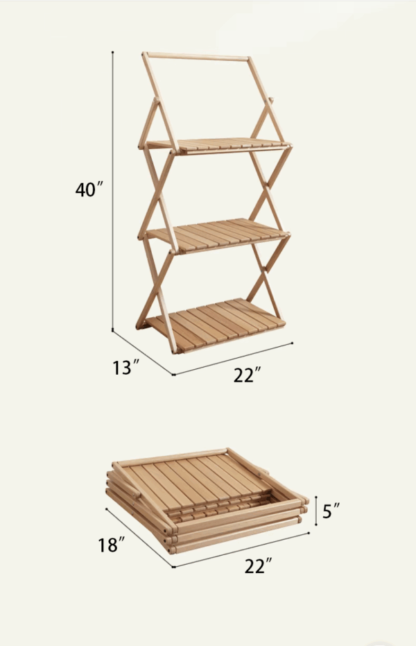 Outdoor camping picnic foldable multi-layer storage rack portable storage table - Image 5