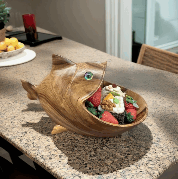 Handcrafted Artistic Wooden Goldfish Candy Box - Image 5
