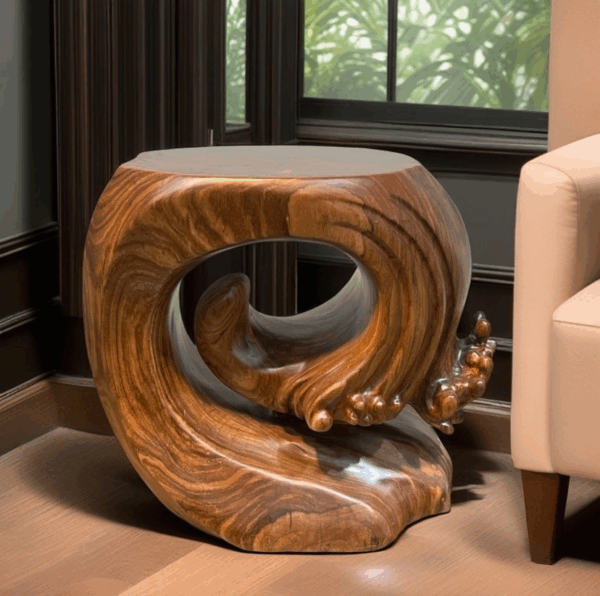 Original solid wood stool base creative coffee table - Image 9