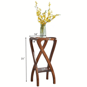 Solid Ash Wood Artistic Plant Stand, Floor-Standing Spiral Flower Pot Holder