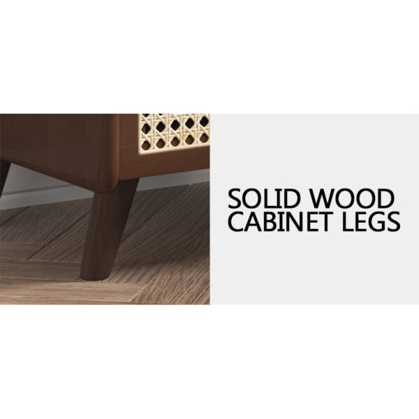 Solid Wood Rattan Nightstands - Image 2